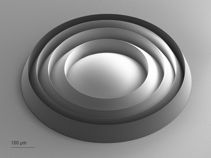 Fresnel lens fabricated with 2GL.