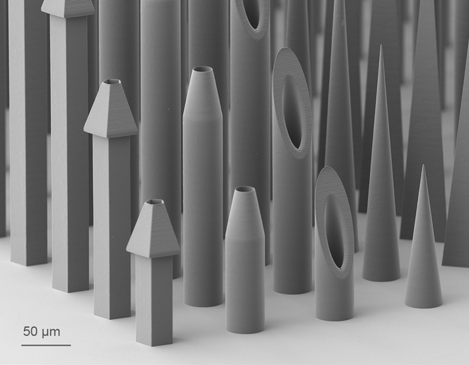形状和尺寸各异的 3D 打印微针