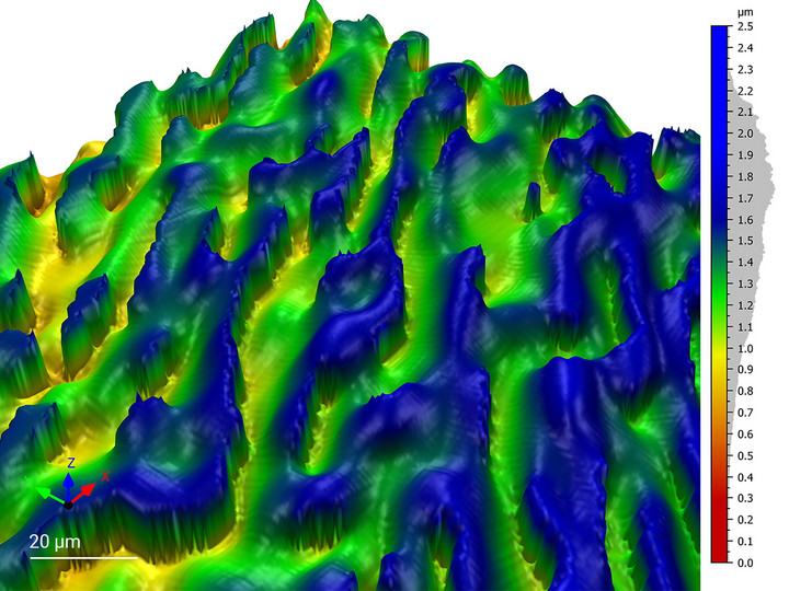 Confocal microscope image of a quasi-continuous DOE structure.