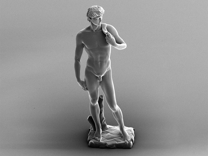 A microscale replica of Michelangelo’s David